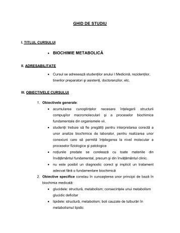 04. ghid de studiu BIOCHIMIE METABOLICA sectia romana ... - UMF