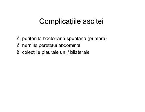 sindromul ascitic - UMF - Iuliu HaÅ£ieganu