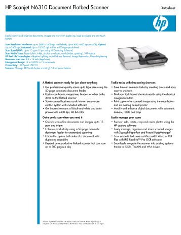 HP Scanjet N6310 Document Flatbed Scanner - Hewlett Packard