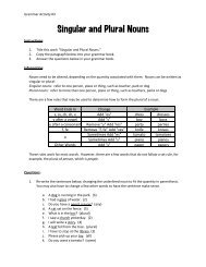 Singular and Plural Nouns