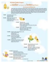 Milestones Chart - North Carolina Early Intervention