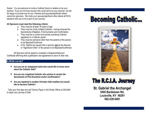 brochure - St. Gabriel Catholic Church