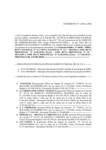 ACTA LIC. 68-06 - Dirección Nacional de Vialidad