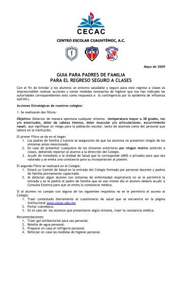 PARA PADRES DE FAMILIA - cecac.edu.mx
