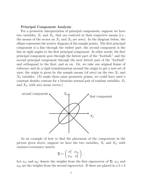 Principal Component Analysis: For a geometric interpretation of ...