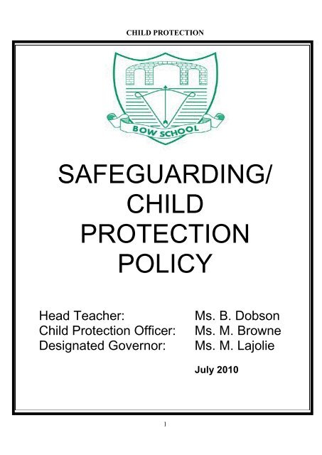 Child protection policy - Bow School