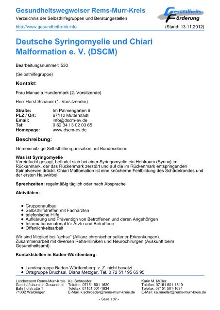 Gesundheit RMK - Gesundheit im Rems-Murr-Kreis