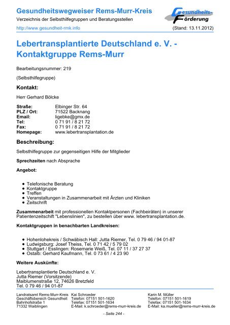 Gesundheit RMK - Gesundheit im Rems-Murr-Kreis