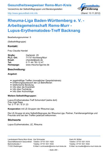 Gesundheit RMK - Gesundheit im Rems-Murr-Kreis