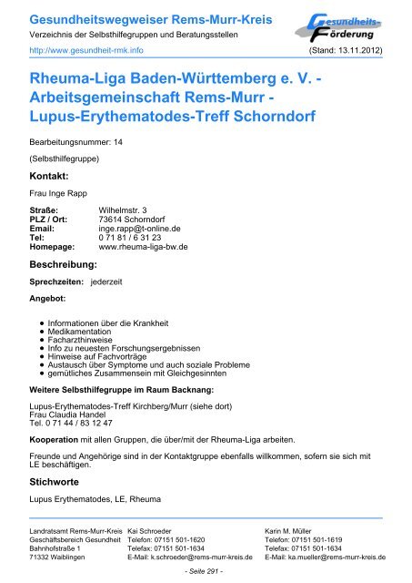 Gesundheit RMK - Gesundheit im Rems-Murr-Kreis