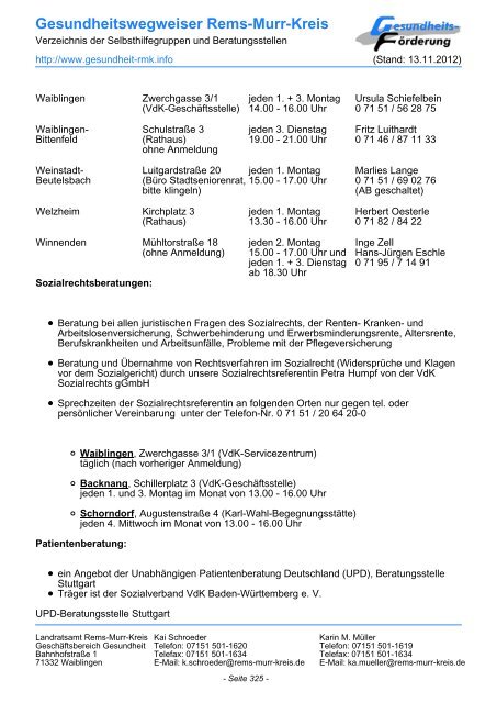 Gesundheit RMK - Gesundheit im Rems-Murr-Kreis