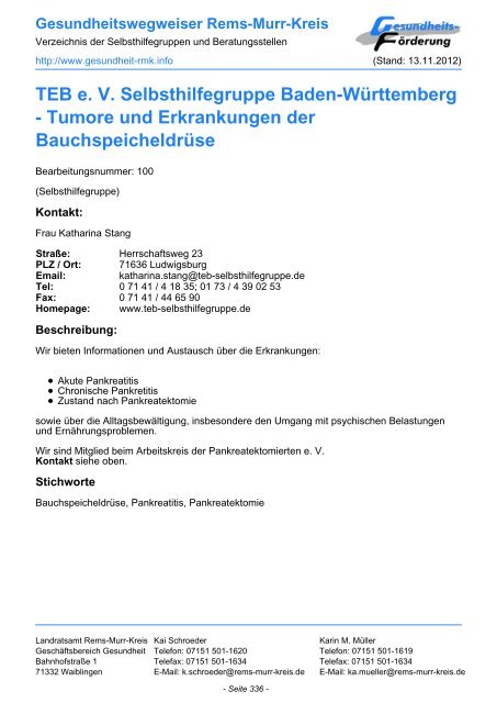 Gesundheit RMK - Gesundheit im Rems-Murr-Kreis