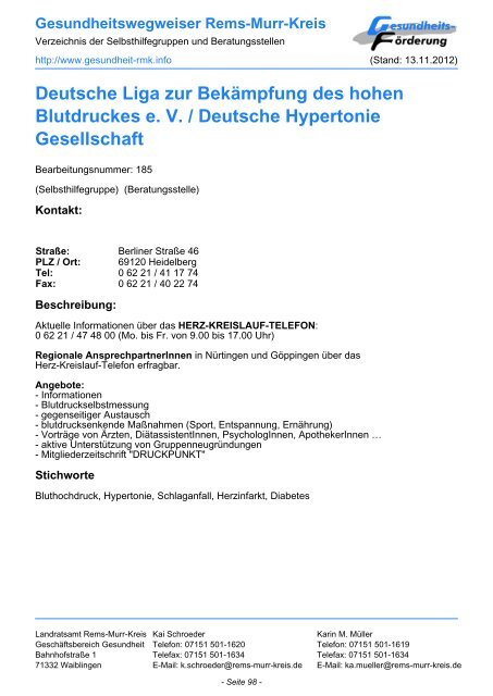 Gesundheit RMK - Gesundheit im Rems-Murr-Kreis