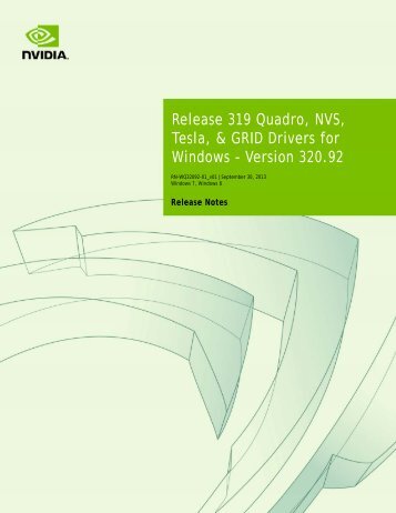 Quadro/Tesla/GRID Release Notes - Nvidia's Download site!!