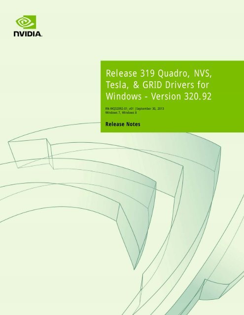 Quadro/Tesla/GRID Release Notes - Nvidia's Download site!!