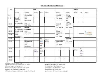 Orar cursuri RO an I sem II 2012-2013 ora LUNI MARÅ¢I ... - UMF