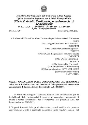 Ufficio VI Ambito Territoriale per la Provincia di PORDENONE