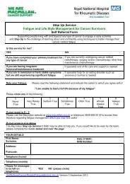 Macmillan Step Up Service Self Referral Form