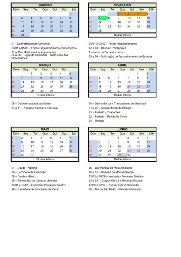 Calendário 2011 - IFTM