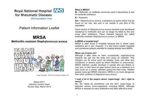 MRSA Patient Information Leaflet - Royal National Hospital for ...