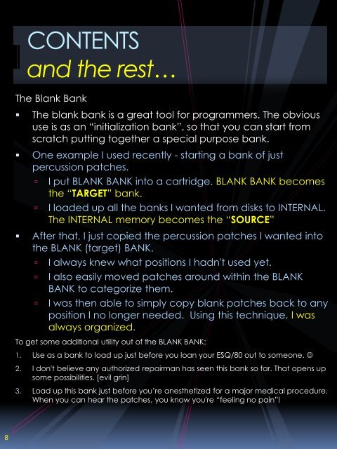 Disruptor Banks Musician's Manual