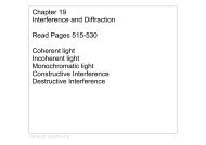 Chapter 19 Interference and Diffraction Read Pages ... - Iona Physics