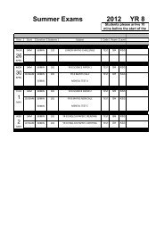 KS3 End of Year Examination - Harris City Academy Crystal Palace