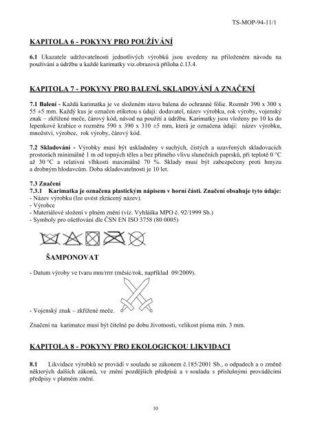 TechnickÃ¡ specifikace - VeÅejnÃ© zakÃ¡zky - Ministerstvo obrany