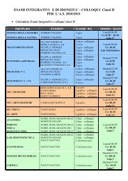 Calendario esami integrativi - idoneitÃ  per l'a.s. 10/11 - Gandhi