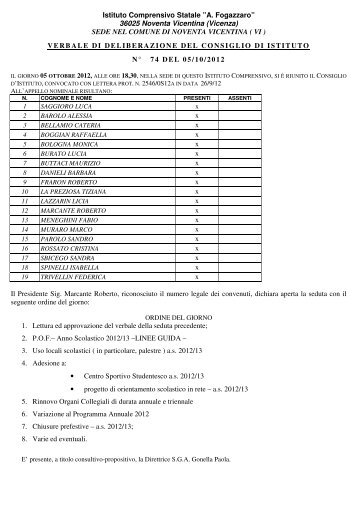 SEDE NEL COMUNE DI NOVENTA VICENTINA ( VI ) - icsfogazzaro.it