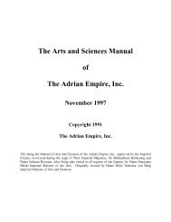 Arts and Sciences Manual, November 1997 - The Adrian Empire