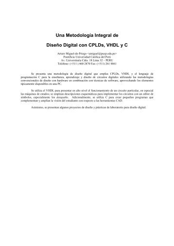 Una MetodologÃ­a Integral de DiseÃ±o Digital con CPLDs, VHDL y C