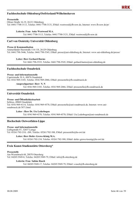 Informationsdienst Inhalt - Hochschulkompass