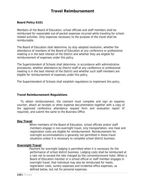 Travel Reimbursement - Onteora Central School District