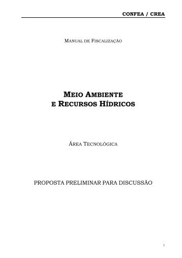 MEIO AMBIENTE E RECURSOS HÃDRICOS - Crea-PA