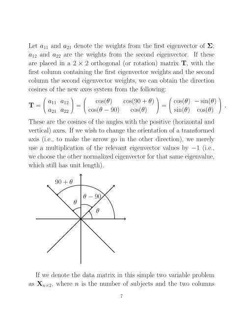 Notes on Principal Component Analysis
