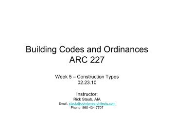 Building Codes and Ordinances ARC 227 - Architectural Design ...