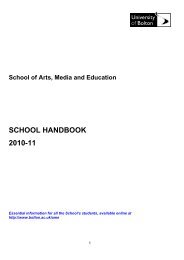 AME School Handbook - University of Bolton