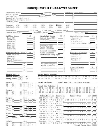 RuneQuest III Character Sheet Form 1.0 - Maranci.net