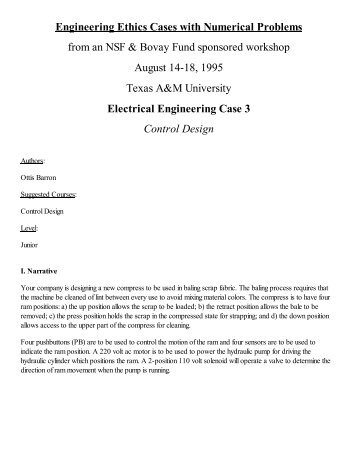 Control Design - Engineering Ethics - Texas A&M University