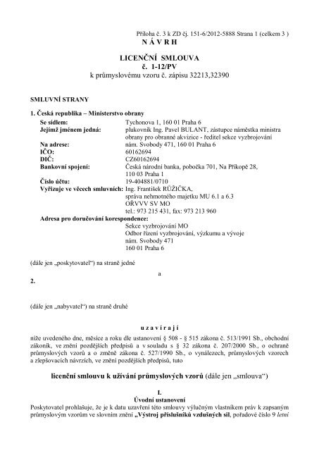 20.3.2012 - PÅ. Ä. 3 - ZD - LicenÄnÃ­ smlouva - VeÅejnÃ© zakÃ¡zky