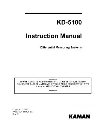 Kaman KD-5100 Instruction Manual - Kaman Precision | Position ...