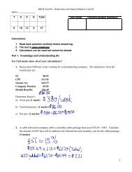 For Full marks show all of your calculations!! 1. Karen earns $380 ...