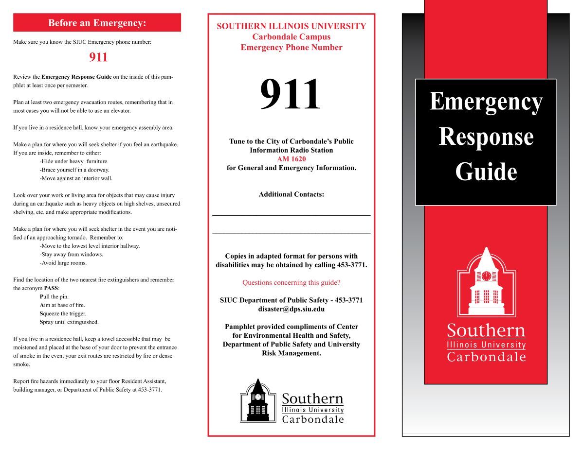 Example Emergency Response Guide Emergency Response Guide - Department of Public Safety
