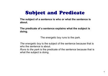 Subject and Predicate