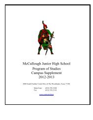 McCullough Junior High School Program of Studies Campus ...