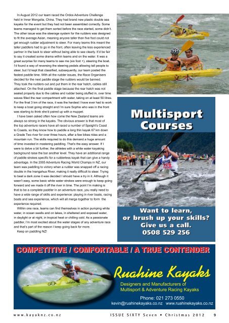 Adventure Race Paddling - New Zealand Kayak Magazine