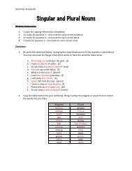 Singular and Plural Nouns