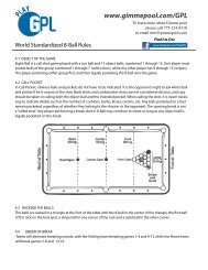 The Pattaya 8-Ball Pool League Playing Rules - Pattaya-Funtown.com