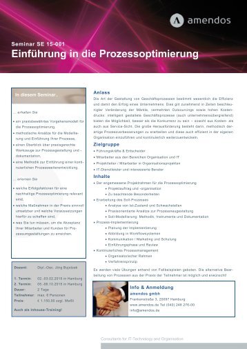 EinfÃ¼hrung in die Prozessoptimierung - amendos gmbh